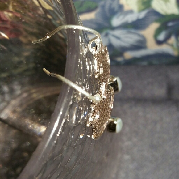 .925 Silver Owl with Pearl Dangle Hook Earrings - Picture 7 of 8